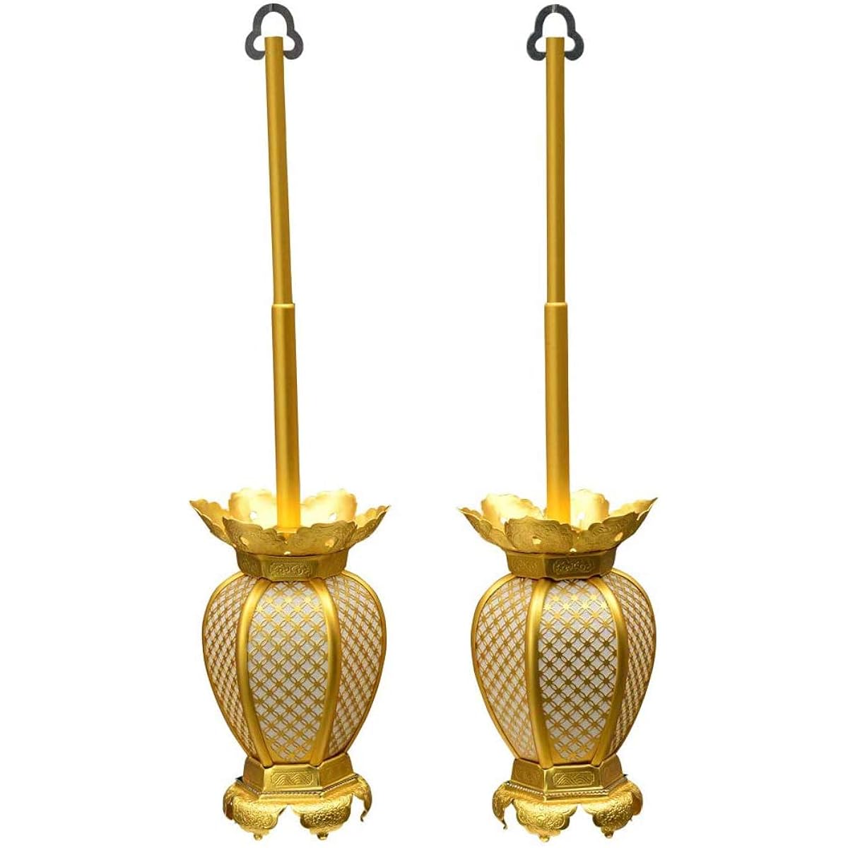 [Hiruta Buddhist Fittings Store] [Includes LED wiring set] Hanging Lantern, Cloisonné, Light Alloy, Electrical Equipment, 1 Pair, Small Buddhist Fittings