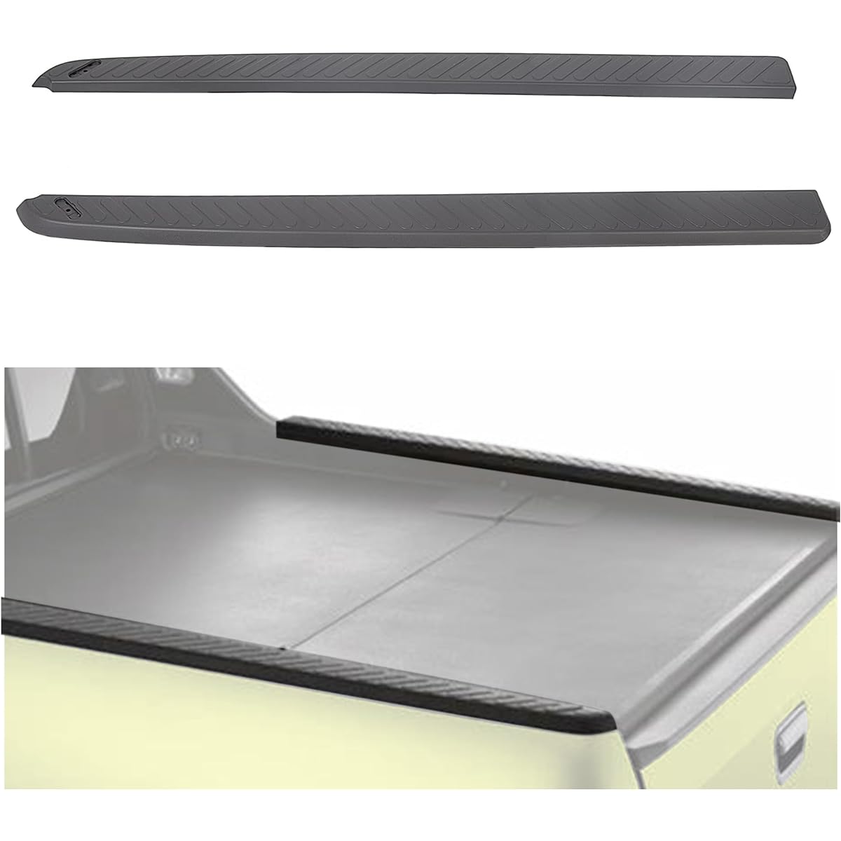 ECOTRIC Pair Bed Rail Cap Molding Set Garnish 2006-2014 Honda Ridge Line Compatible # 74420-SJC-A01ZB (passenger seat) / 74460-SJC-A01ZB (driver)