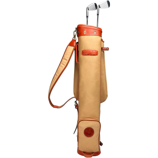 Tourbon Course Training Practice Golf Bag Club Travel Case with Zipper Pocket Waterproof Canvas & Leather