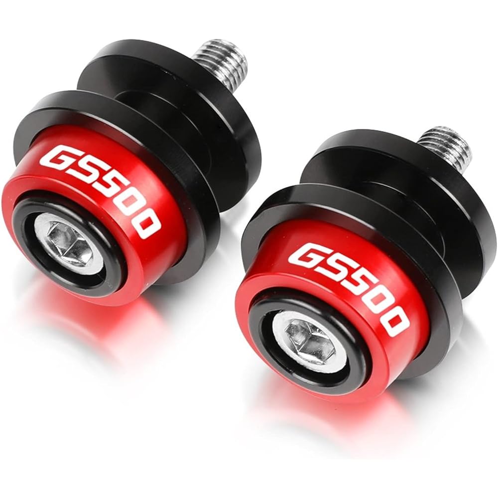 Motorcycle Swing Arm Bobbin Spool CNC Motorcycle Frame Stand 8MM Screw Slider Swing Arm Spool Slider For Suzuki GS500GS 500 1989-2008 1990 1991 1992 1993 (Color : Red)