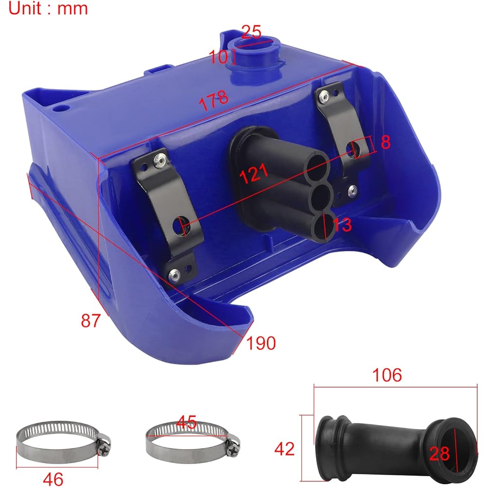 Flypig Air Box Filter Assembly YAMAHA PW80 PW 80 Blue AMZ-PW040