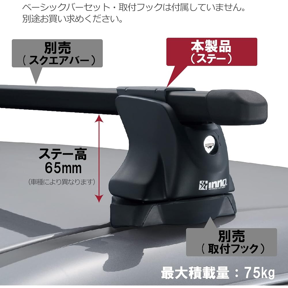 Carmate inno (INNO) By car model [Square type] INXP single unit