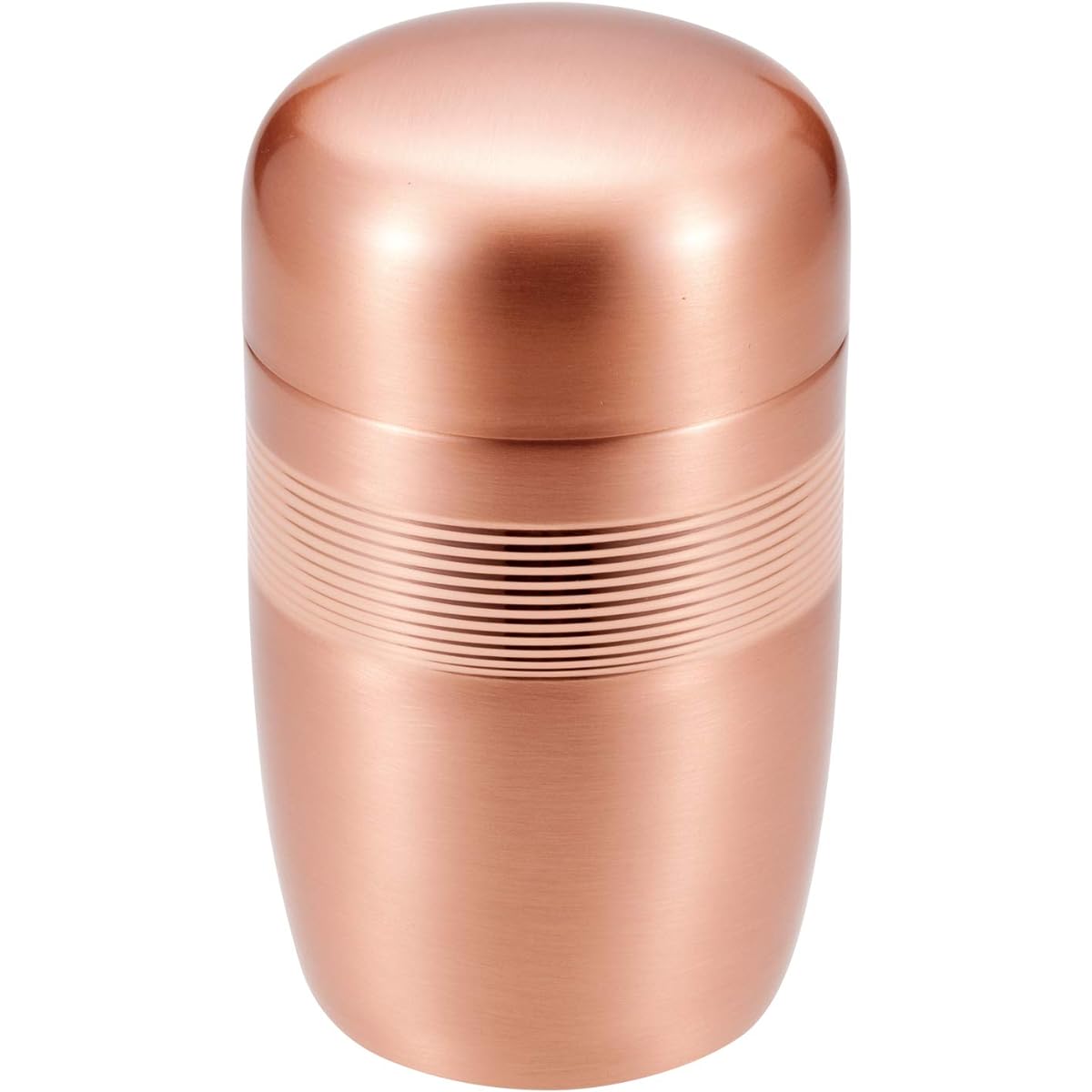 Shinkoukinzoku Tea Caddy, Copper Large (Capacity: 200g), Date-shaped Copper Dream Can with Line, DM-702