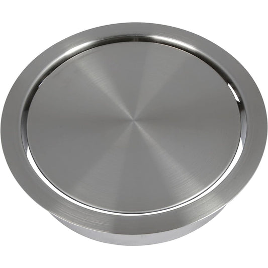 Sugatsune Industries Lamp Mark Stainless Steel Scrap Inlet with Lid AD-GD015-HL