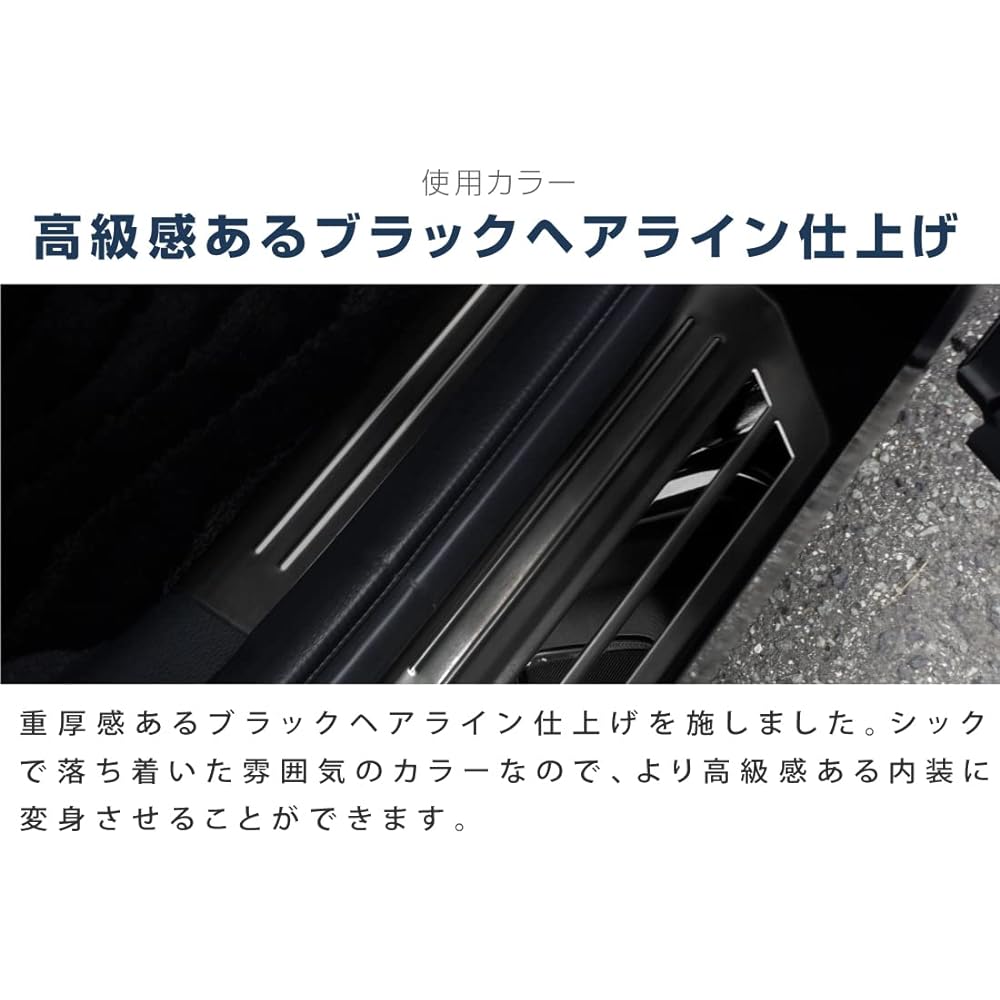 Samurai Produce Honda New Vezel RV Side Step Inside & Outside Scuff Plate Front Rear Set 8P Black Hairline