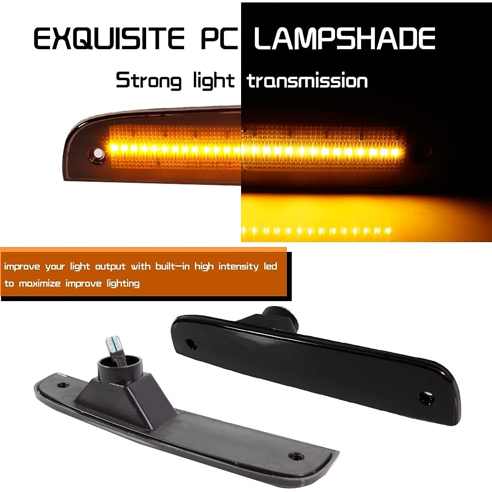 TONSYA Amber LED Smoke Lens 1997 1998 1998 1998 2001 Jeep Cherokee Front Bumper Side Corner Parking Marker Light CH2550118 55055147 550555146 55055146