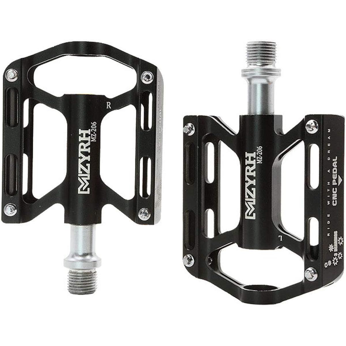 OSC Bicycle Cross Bike Pedals, Ultra Light Aluminum Alloy, Non-Slip, Cross Bike MTB Flat Pedals, Durable, Set of 2