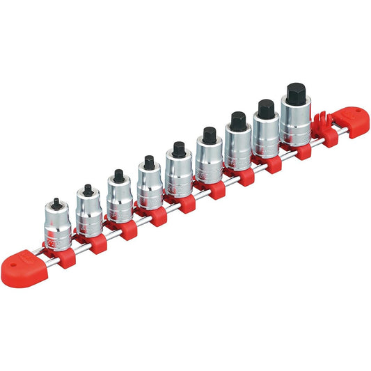 Kyoto Machinery Tools (KTC) 9.5mm (3/8 inch) Short Hexagon Bit Socket Set of 9 TBT3S09H