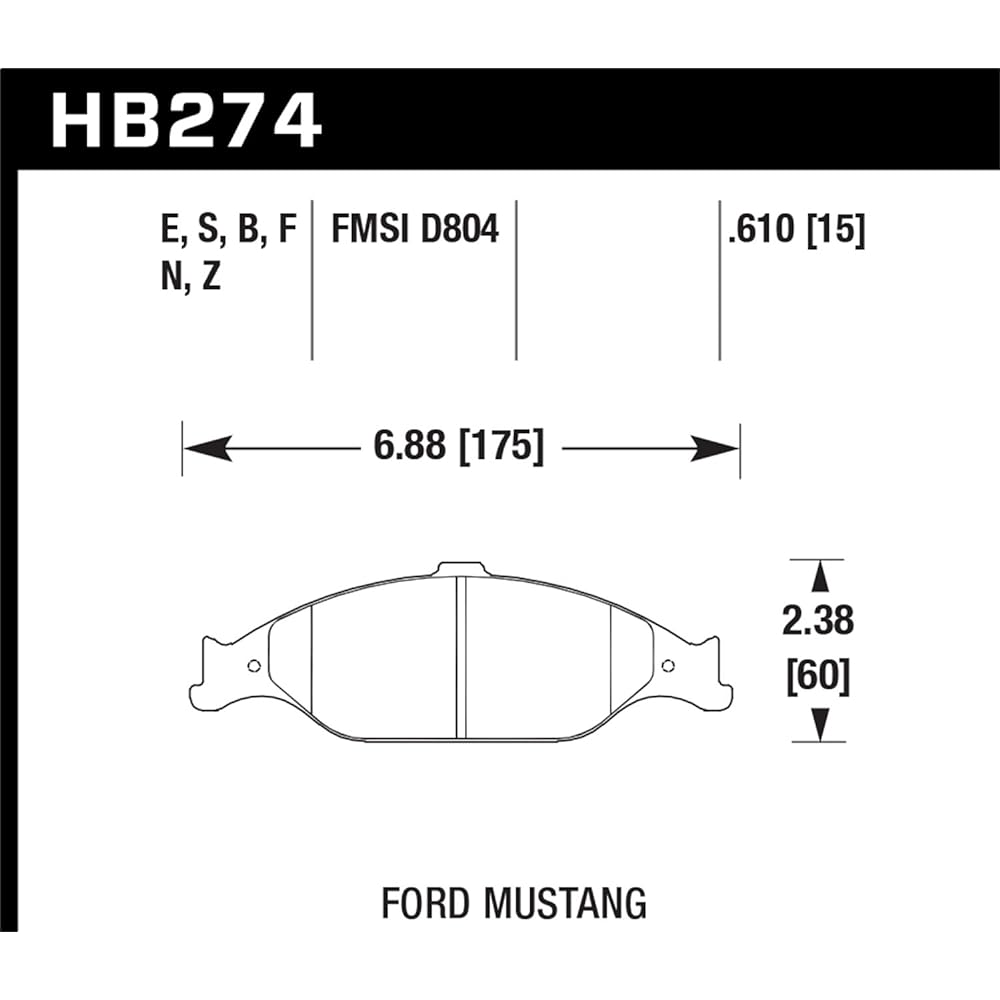 Hawk Performance HB274F.610 HPS Performance Ceramic Brake Pad