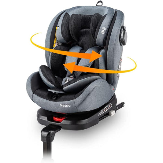 Nebio Child Seat, Junior Seat, ISOFIX Fixed, 360° Rotatable, for Ages 0 to 11, Turn Pit, Newborn, Easy to Install, Nebio