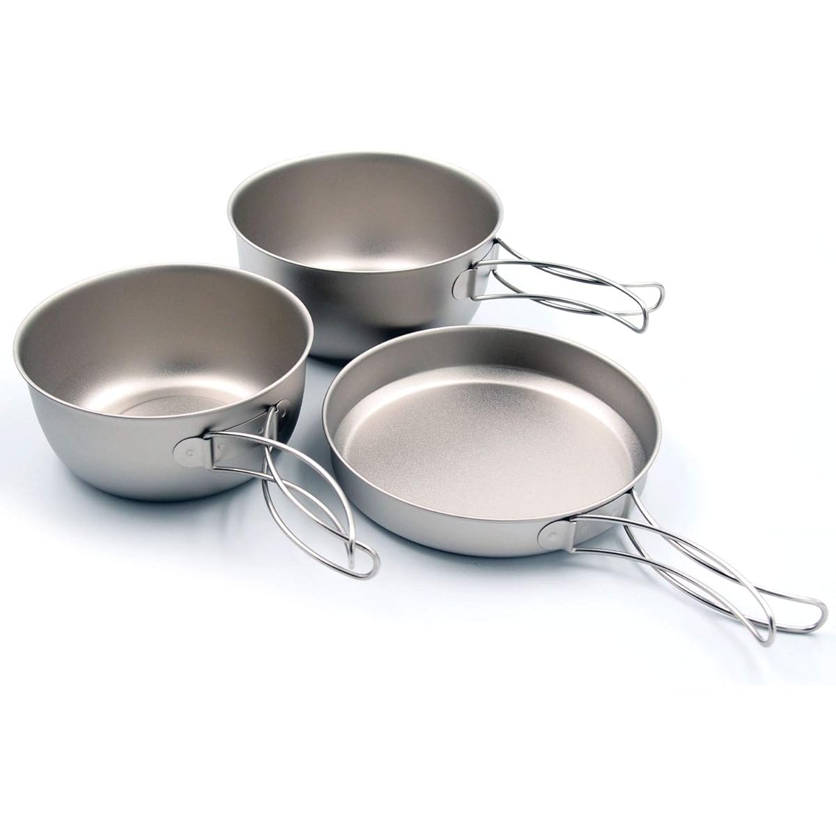 [Made in Tsubame Sanjo] Village Blacksmith Pure Titanium Cooker 3-piece Set with Storage Bag MK-6023 Frying Pan, Small Pot, Large Pot