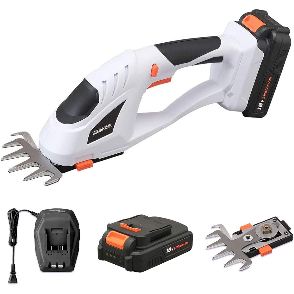 Iris Ohyama Cordless Lawn Clipper, 18V, Continuous Use for 110 Minutes, Cutting Width 120mm, Includes Battery, Charger, and Mowing Blade <Replacement blades are also available for sale!>JHC1218 [18V Common Battery Series]