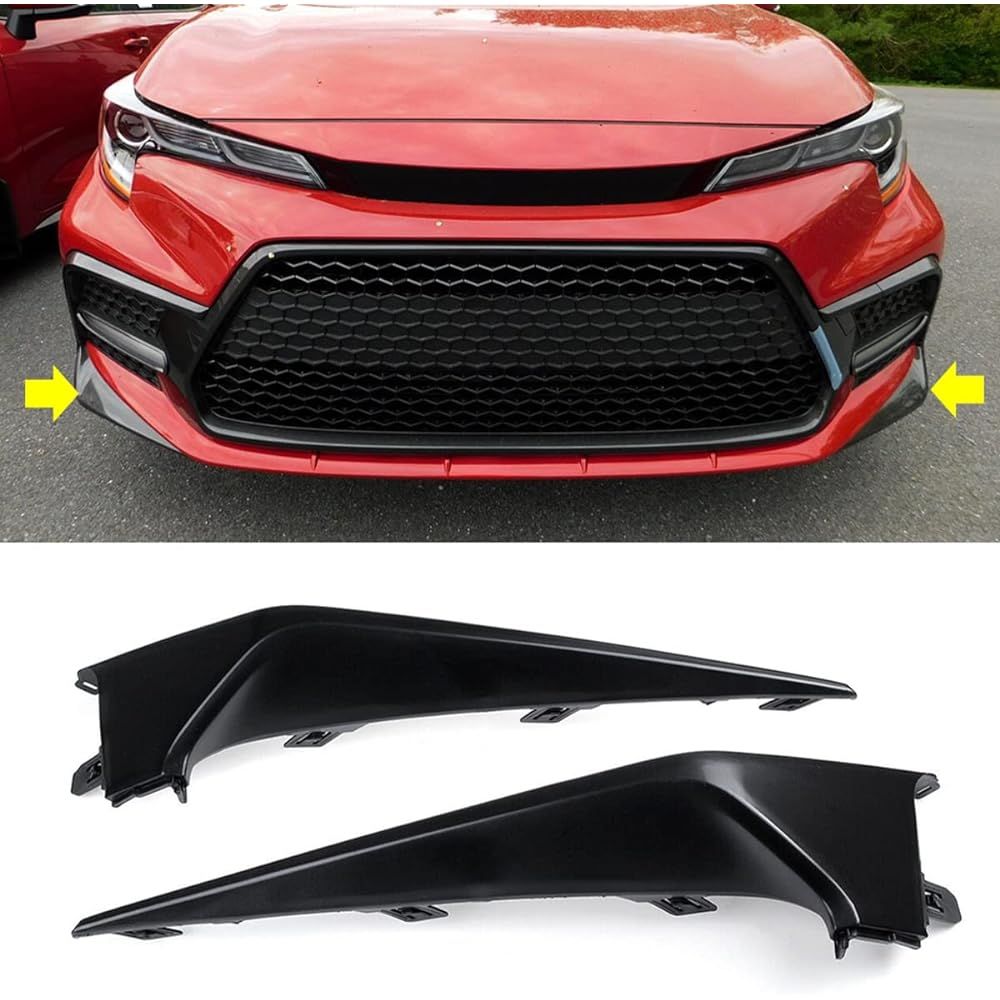 Front bumper lower lip guard molding trim 2020 2020 2021 Replacement driver for Toyotakorola SE XSE and passenger side lip printter cover cover spoiler defluser deflector black trim set