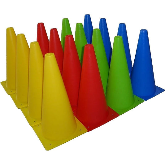 Aoakua 32cm Marker Cone Color Triangle Cone Training Cone (4 each) Set of 16