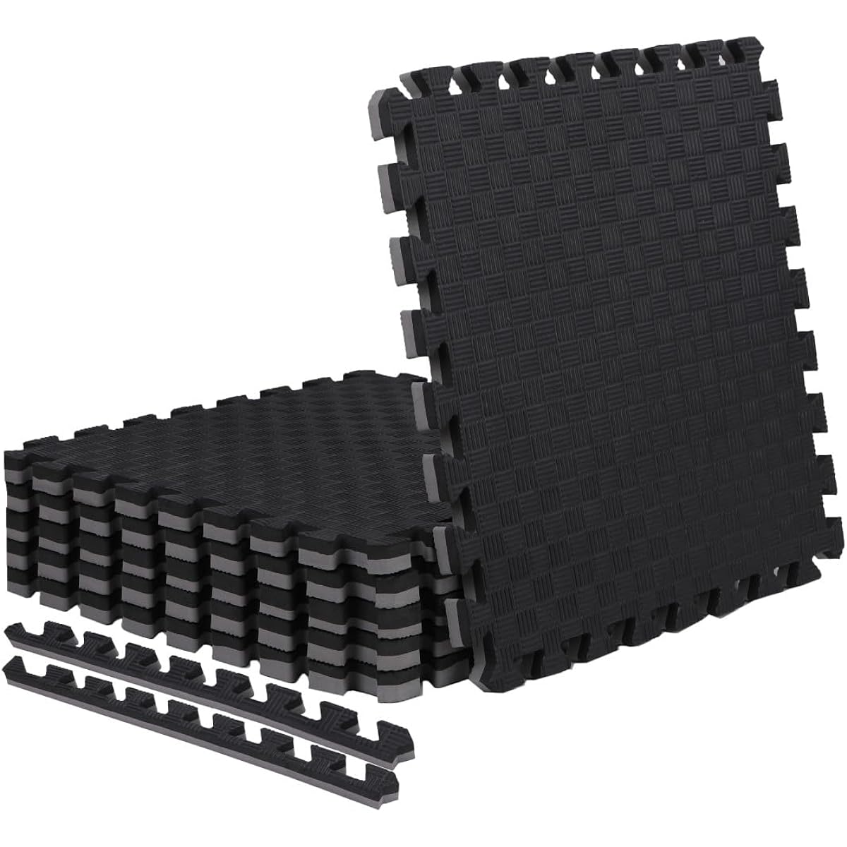ISL sports mat 26mm extra thick joint type black & gray reversible 50 x 50cm with side parts set of 6