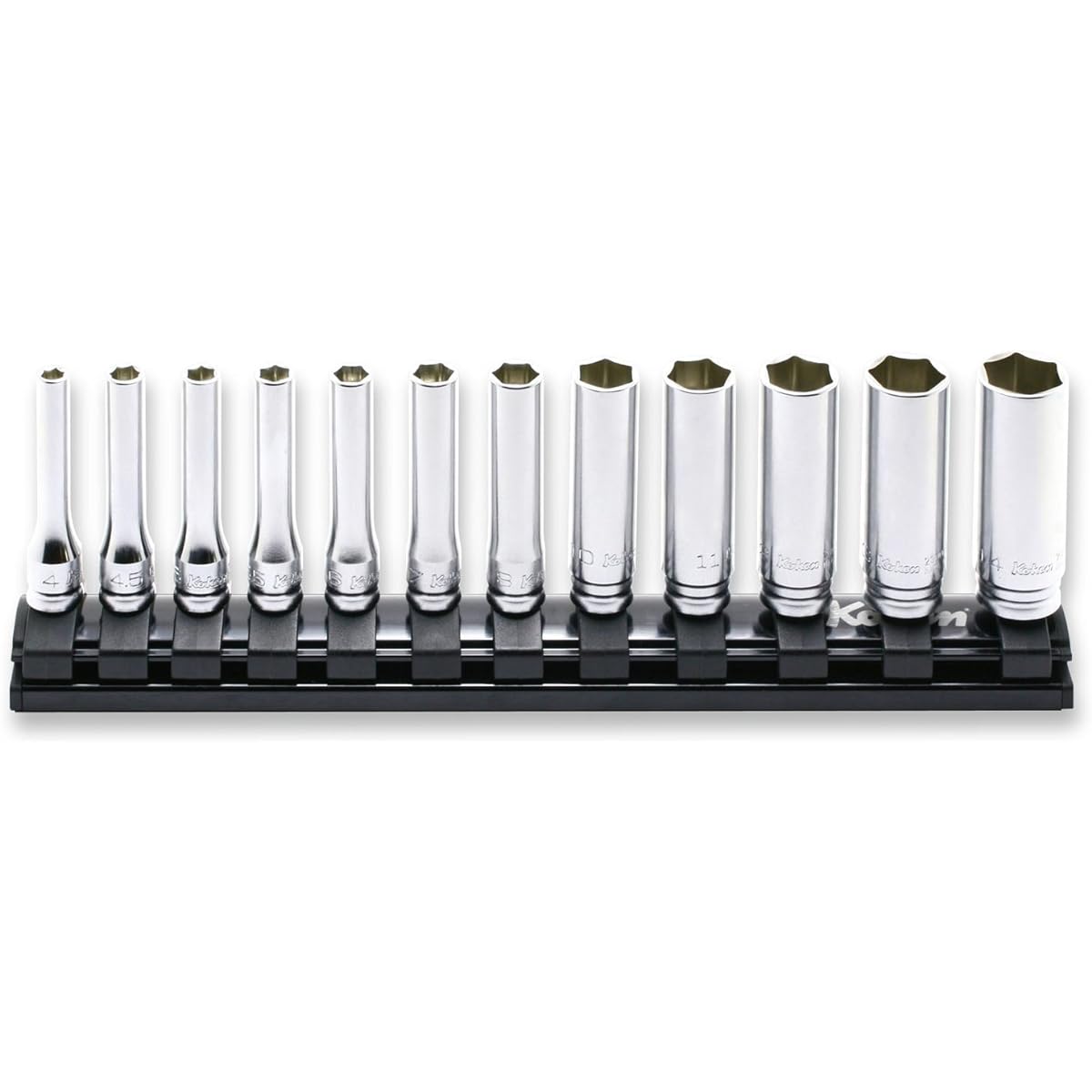 Koken Tools Z-EAL Deep Socket Set with Rail RS2300MZ/12, One 12-pc. Set