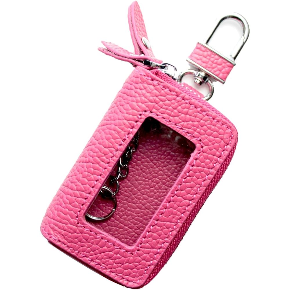 [AWESOME] Smart key case Double zipper type with clear windows on both sides Pink ASK-2CMW005