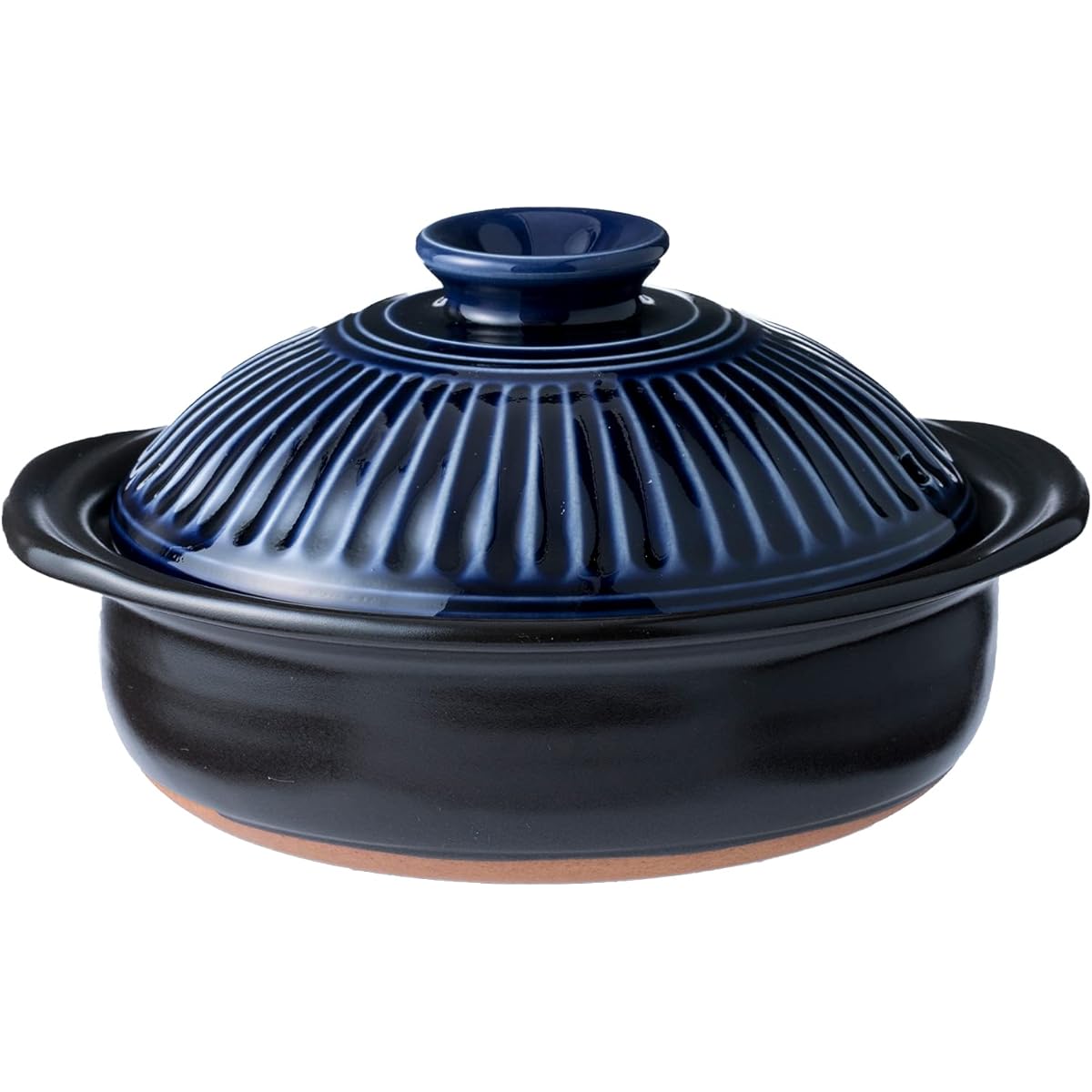 Ginpo Pottery Kikuka Earthenware Pot Banko Ware (No. 9 / Lapis Lazuli / For 4 people) ``Next-generation earthenware pot that brightens up your table'' Stylish Open Fire