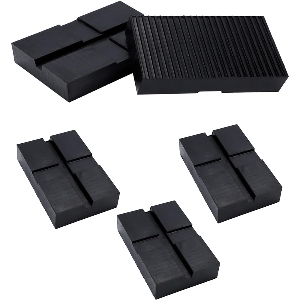 Heavy Duty Rubber Block Lift Up Height 40mm/80mm Automotive Maintenance Scratch Prevention Tire Replacement Raising Jack Pad Lift Maintenance Repair Set of 4