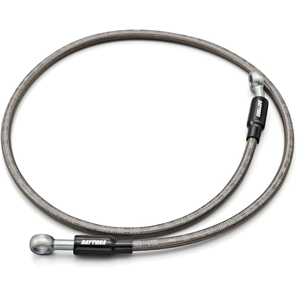 Daytona Nichirin Motorcycle Brake/Clutch Hose Stainless Mesh with Banjo Adapter High Spec Line No Twist 900mm 60576