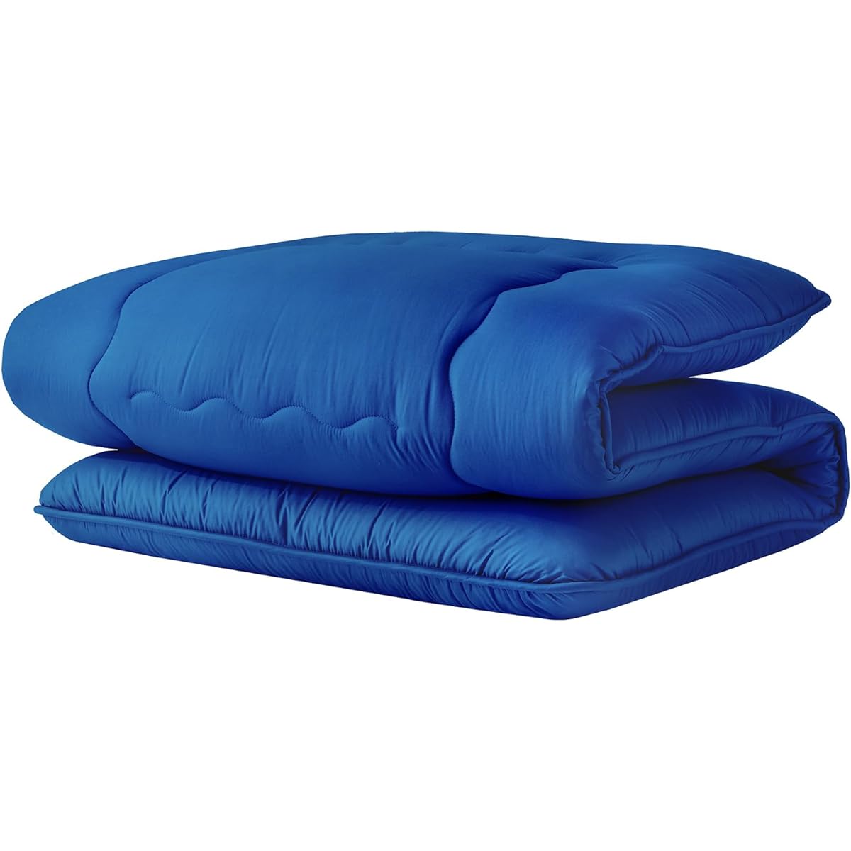 AZRA Futon, Washable Futon, Single, Three-Layer Structure, Firm Cotton, Tri-fold, Fluffy, Soft, Dust-resistant, 100% Polyester, Antibacterial, Odor Resistant, Mite Resistant (Thick Type, 100x210x10cm, Dark Blue)