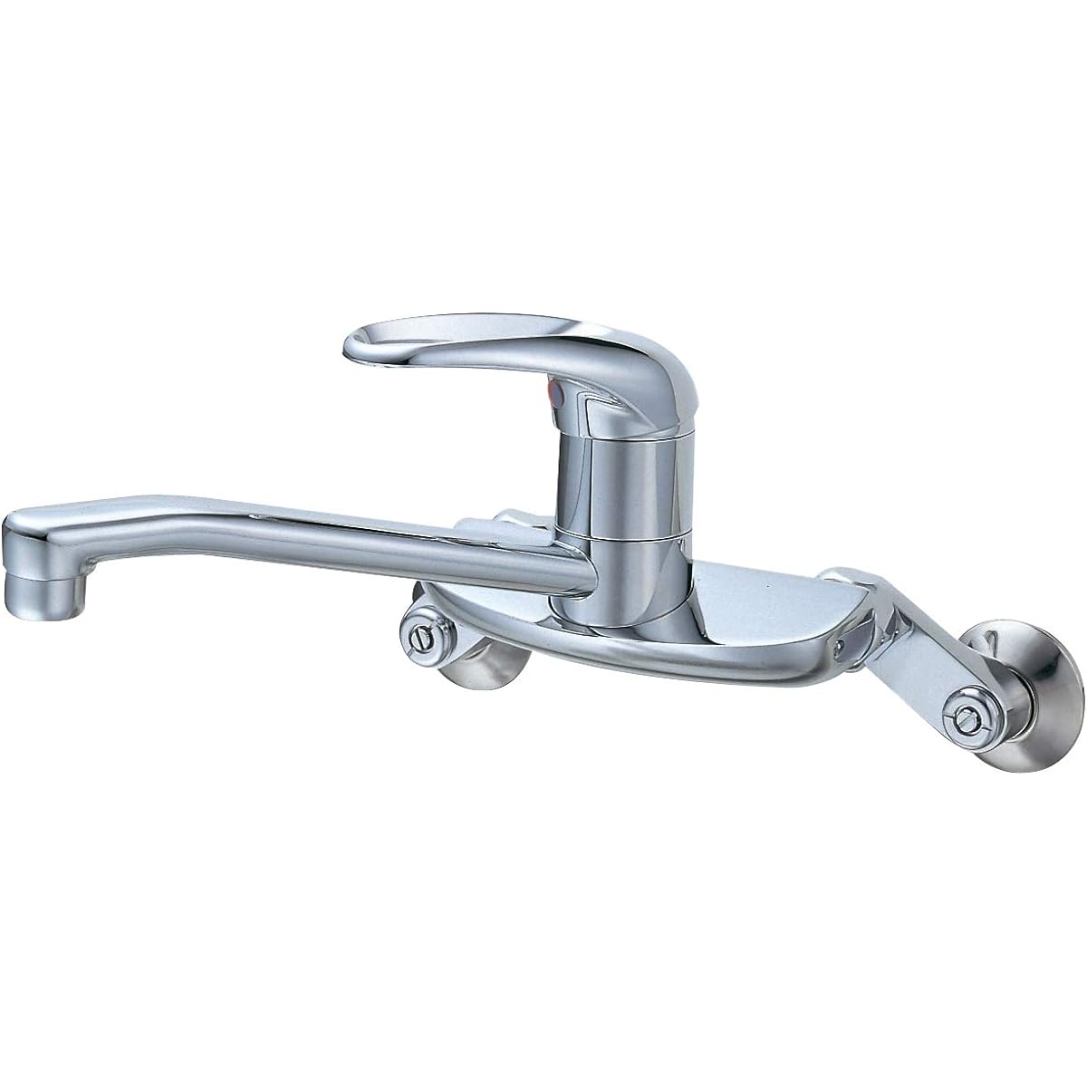 SANEI Single Lever Mixer Faucet for Kitchen, Wall Mounted, Upward Pipe, Spacious Space, All Plated CK2710-13