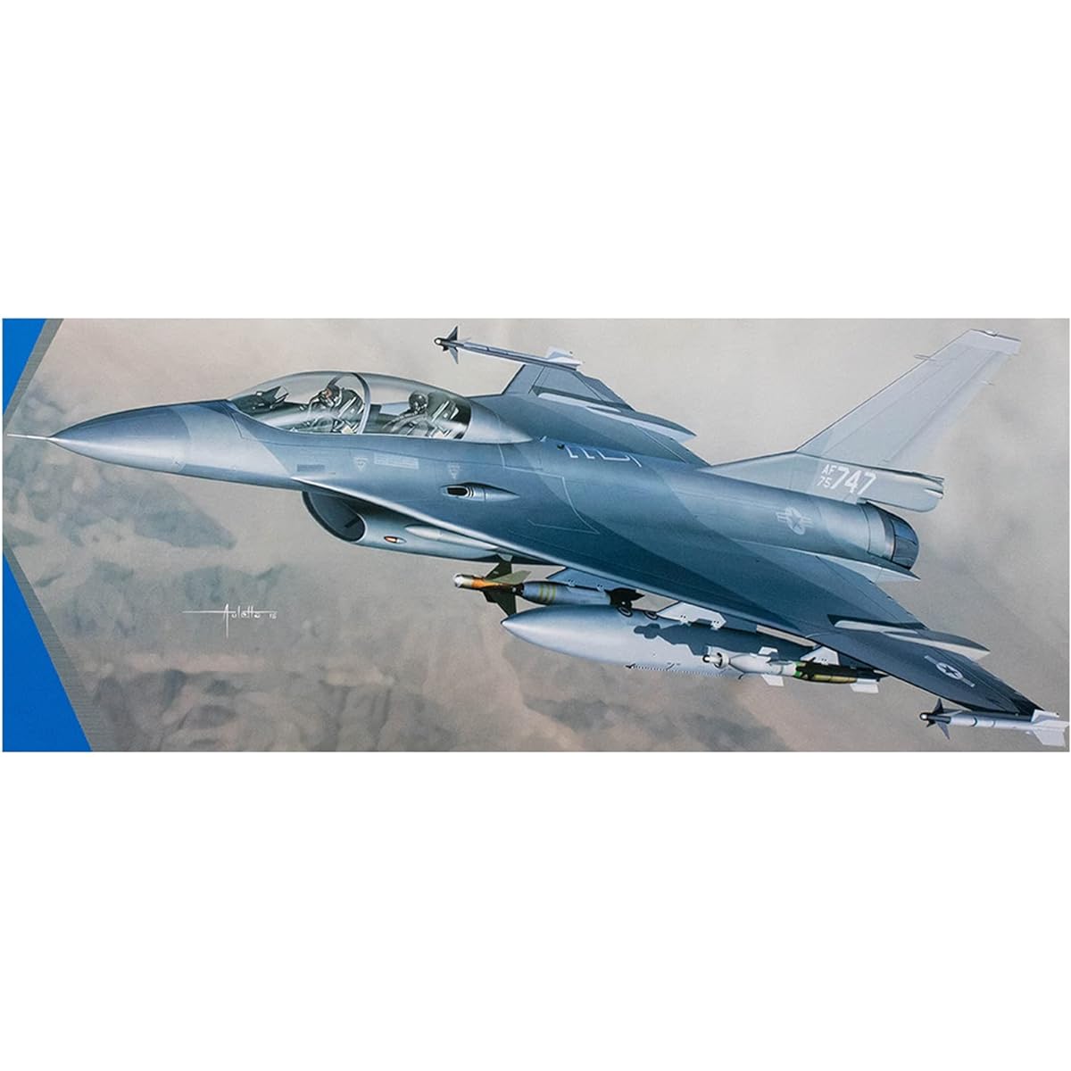 Kinetic 1/48 US Air Force F-16XL2 two-seat prototype tactical fighter plastic model KNE48086