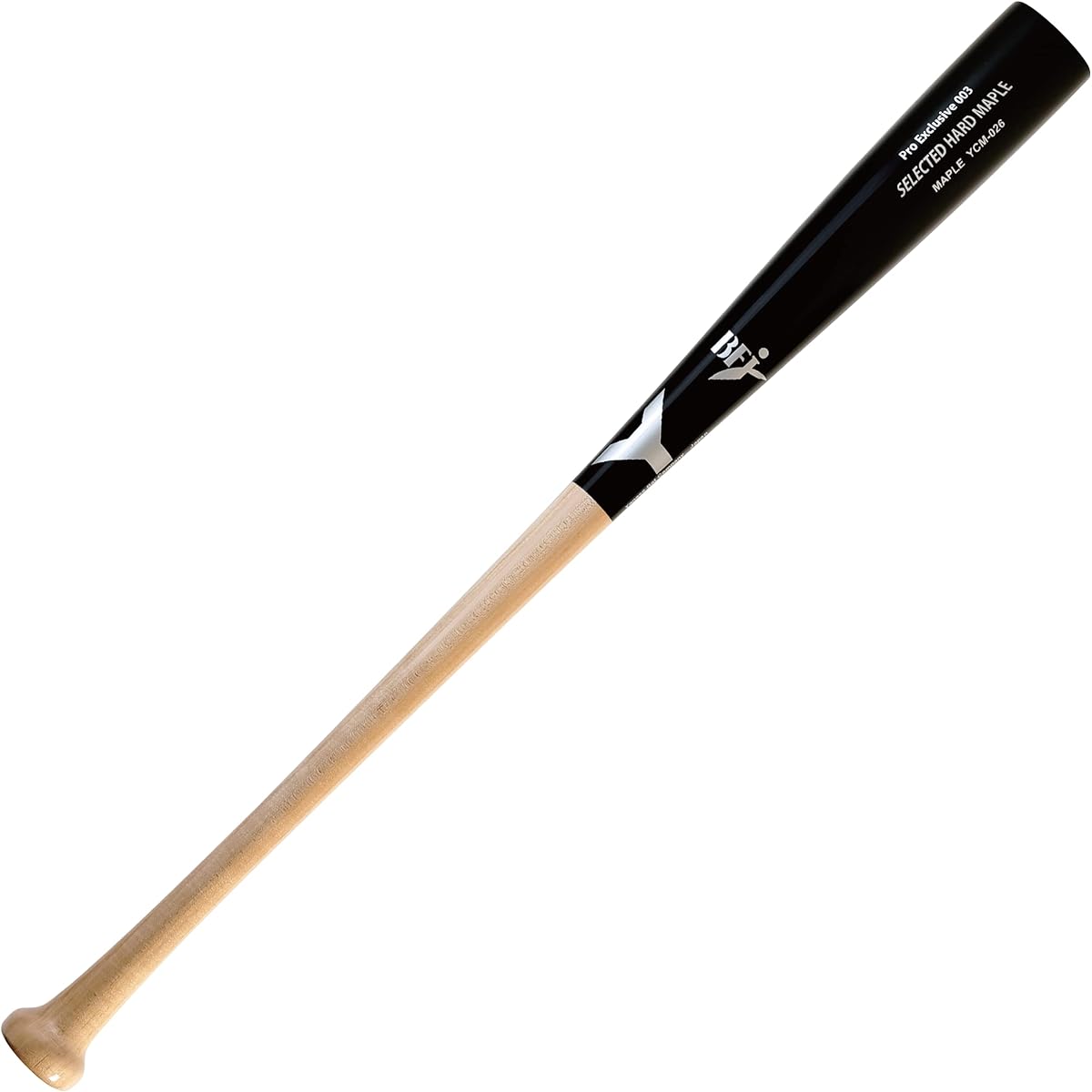 Yanase YCM-026 Hard Wooden Bat Maple 84.5cm 900g Average Hollowed Out Model (Black x Natural, 84.5)