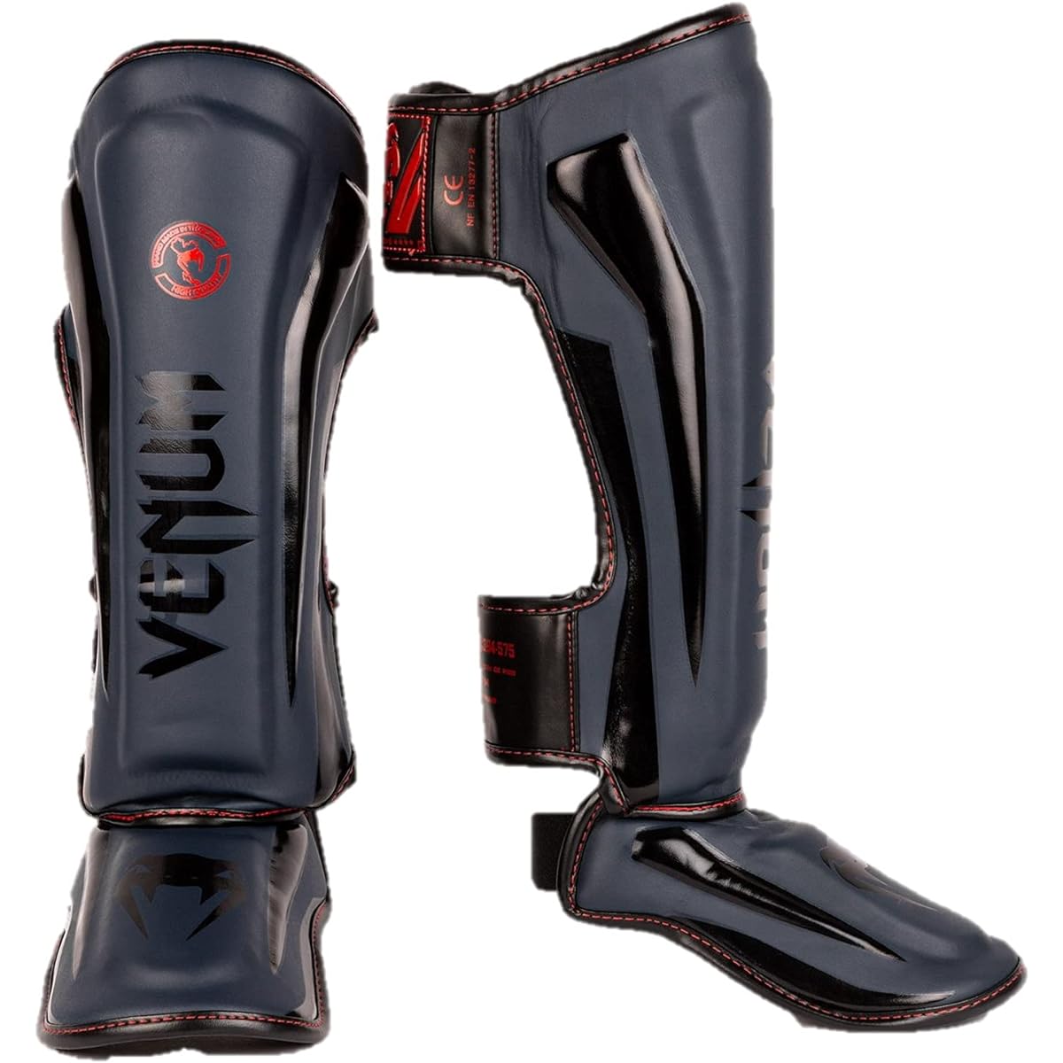 VENUM Leg Guard ELITE SHIN GUARDS (Navy Blue x Black x Red) // Legs Kickboxing Martial Arts Protector Protector