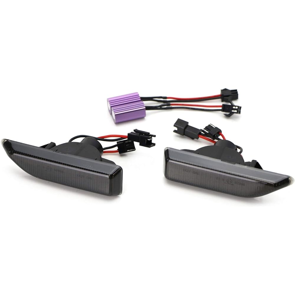 IJDMTOY Smoke Lens Full Amber LED Dynamic Sikial Flash Fender Side Marker Light Assemblies Mini Cooper F60 Countryman for Countryman OEM Clear side marker lamp replacement