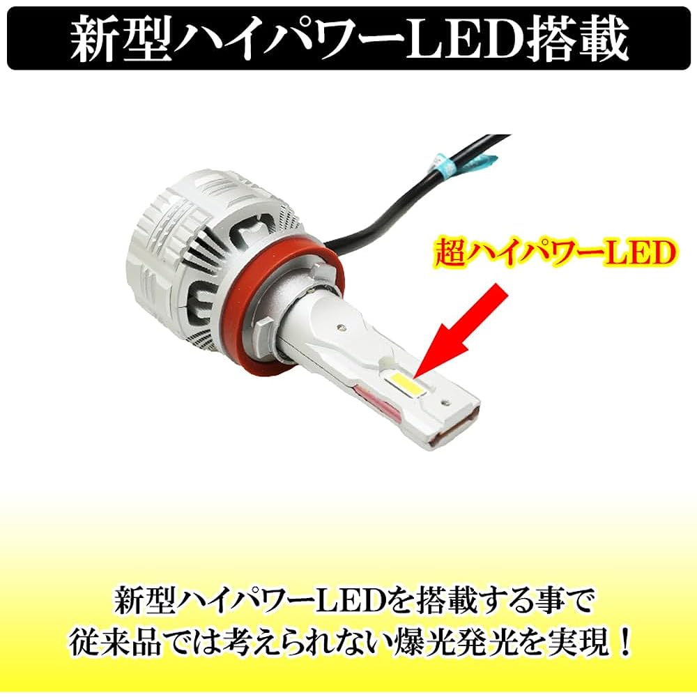 DSIC H8 H11 H16 LED Headlight Fog Lamp Explosive Light 24000LM White 6500K Vehicle Inspection Compatible 12V 24V Left and Right Set
