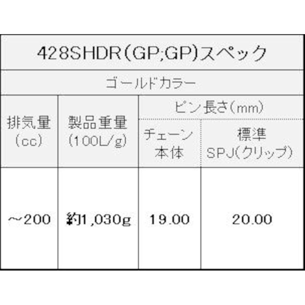 EK Non-Seal Chain 428SHDR Gold 130L [Clip Joint]