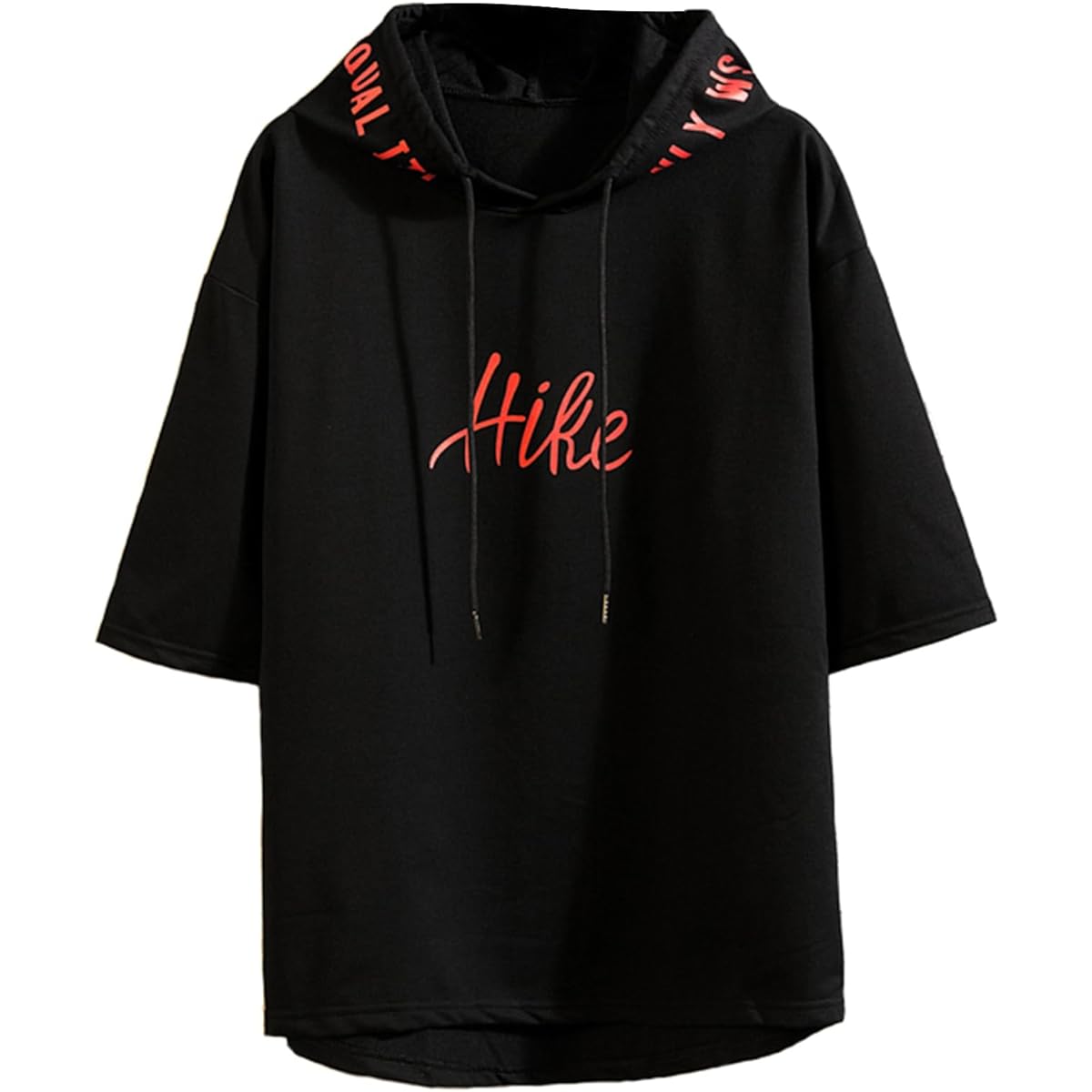 [JIAYBL] Men's Hoodie, Short Sleeve, Pullover Sweatshirt, Men's Summer Clothing, Loose, Plain, Hooded Sweatshirt, Casual, Large Size