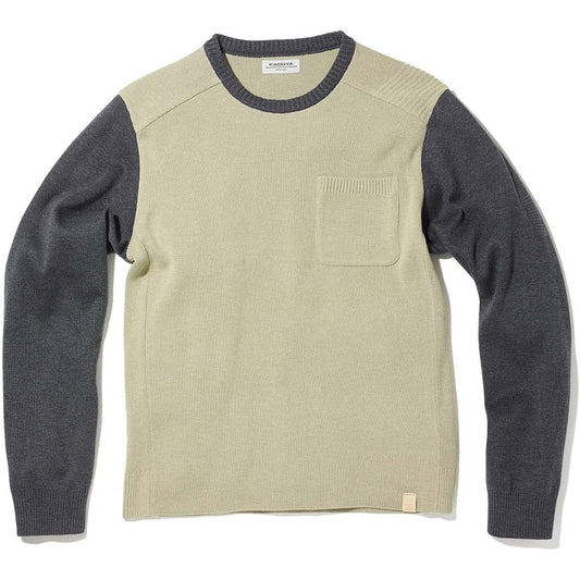 [Kadoya] K'S LEATHER & K'S PRODUCT Motorcycle Tops RIDERS POCKET KNIT Beige/Charcoal M No.6268