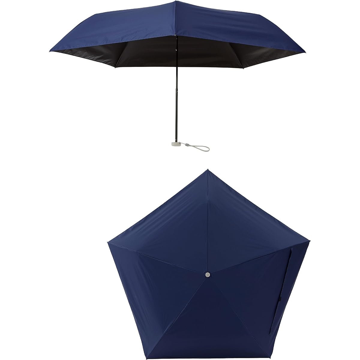[aso] HEATBLOCK pentagon folding umbrella parasol for both sunny and rainy weather heat block pentagon light super lightweight 124g compact carbon aluminum frame men's women's AM-HP272