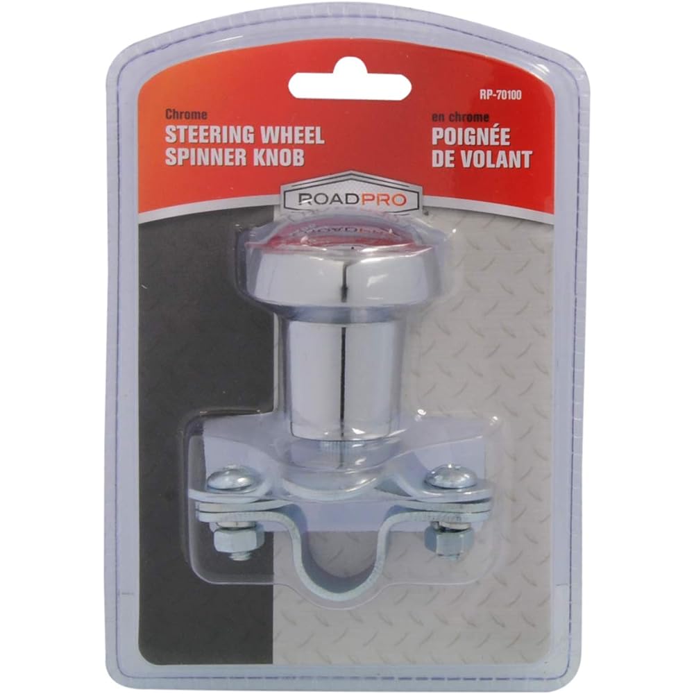 RoadPro RP-70100 Chrome Steering Wheel Spinner Knob
