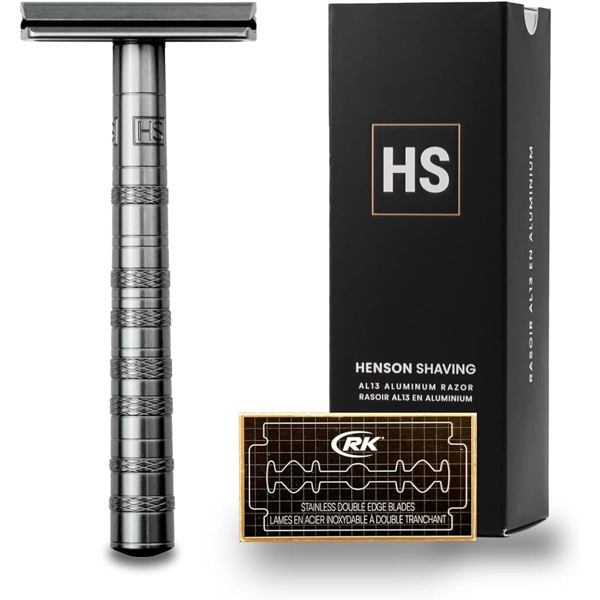 [Aerospace level precision] [Genuine product/manufacturer's warranty included] HENSON SHAVING AL13 shaver MILD (Dim Grey) Japan limited color Comes with 5 spare blades Entry model [Highly durable and minimizes skin irritation [You can get a close shave]