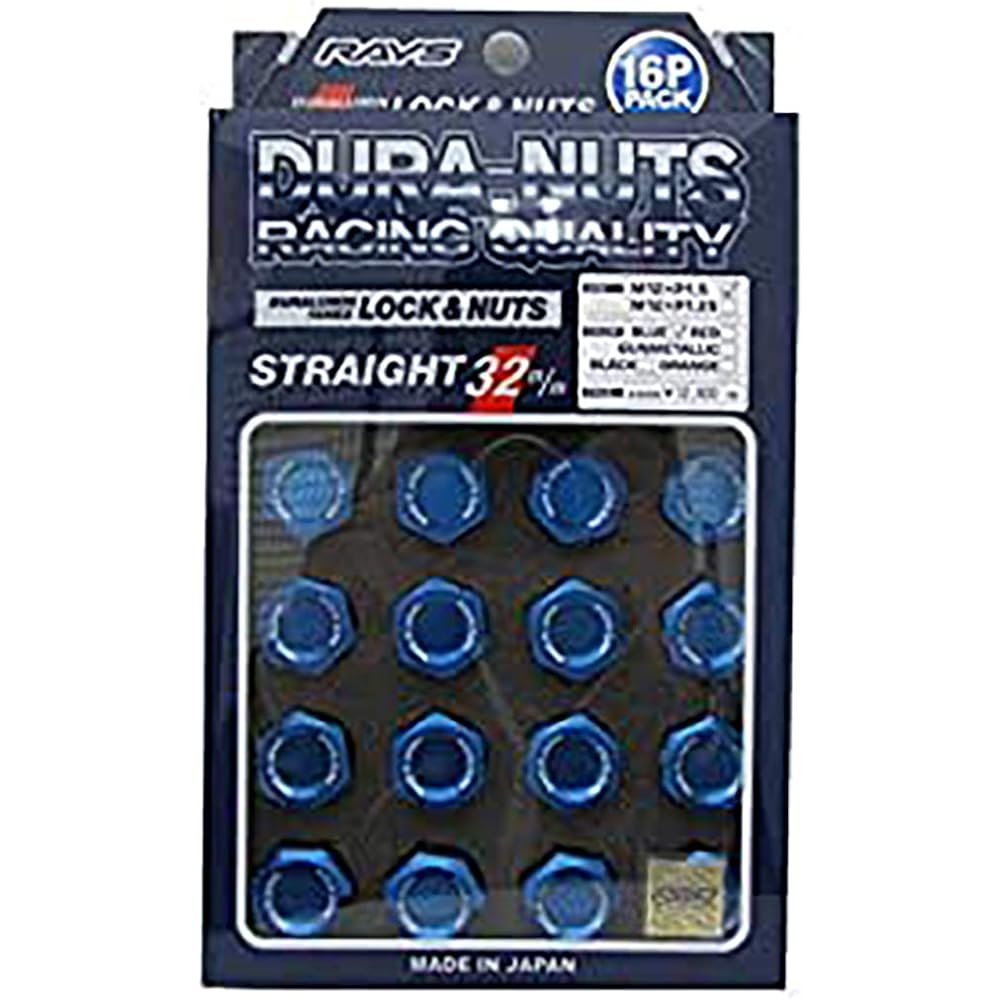 [RAYS] Duralumin Lock & Nut Set for L32 4H M12X1.5 Blue Anodized 74020001112BL