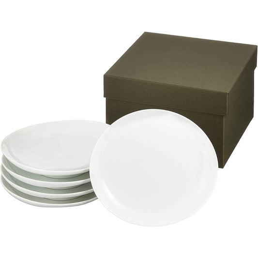 Imari ware Kanzan kiln white porcelain wave carving oval serving plate set 52634