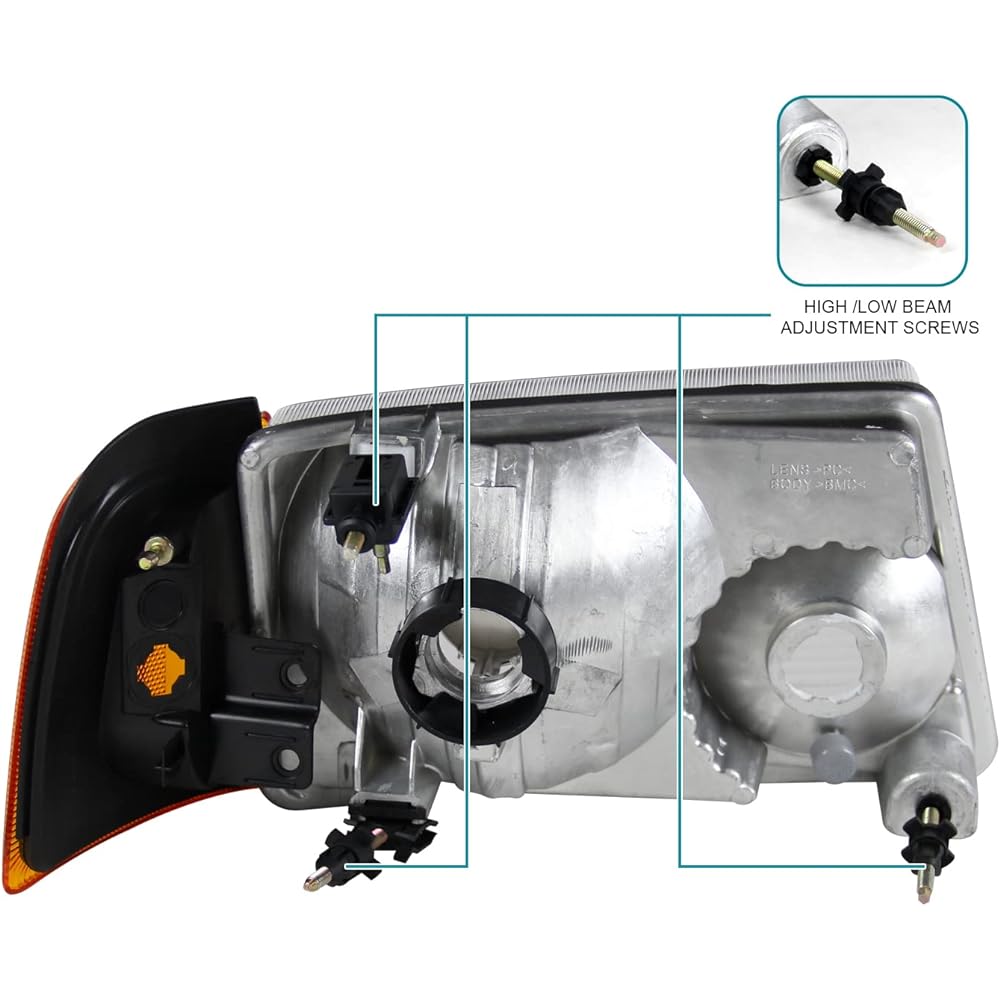 SPEC-D TUNING 2LCLH-RAN01JM-RS Ford Ranger Euro Diamond Black Headlight Amber Corner Lamp