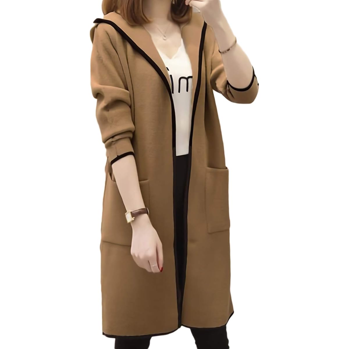 [Monoa] Parka, Brushed Lining, Fleece, Long Sleeve, Thin, Long Length, Fur Charm, Hooded, Women's Fashion