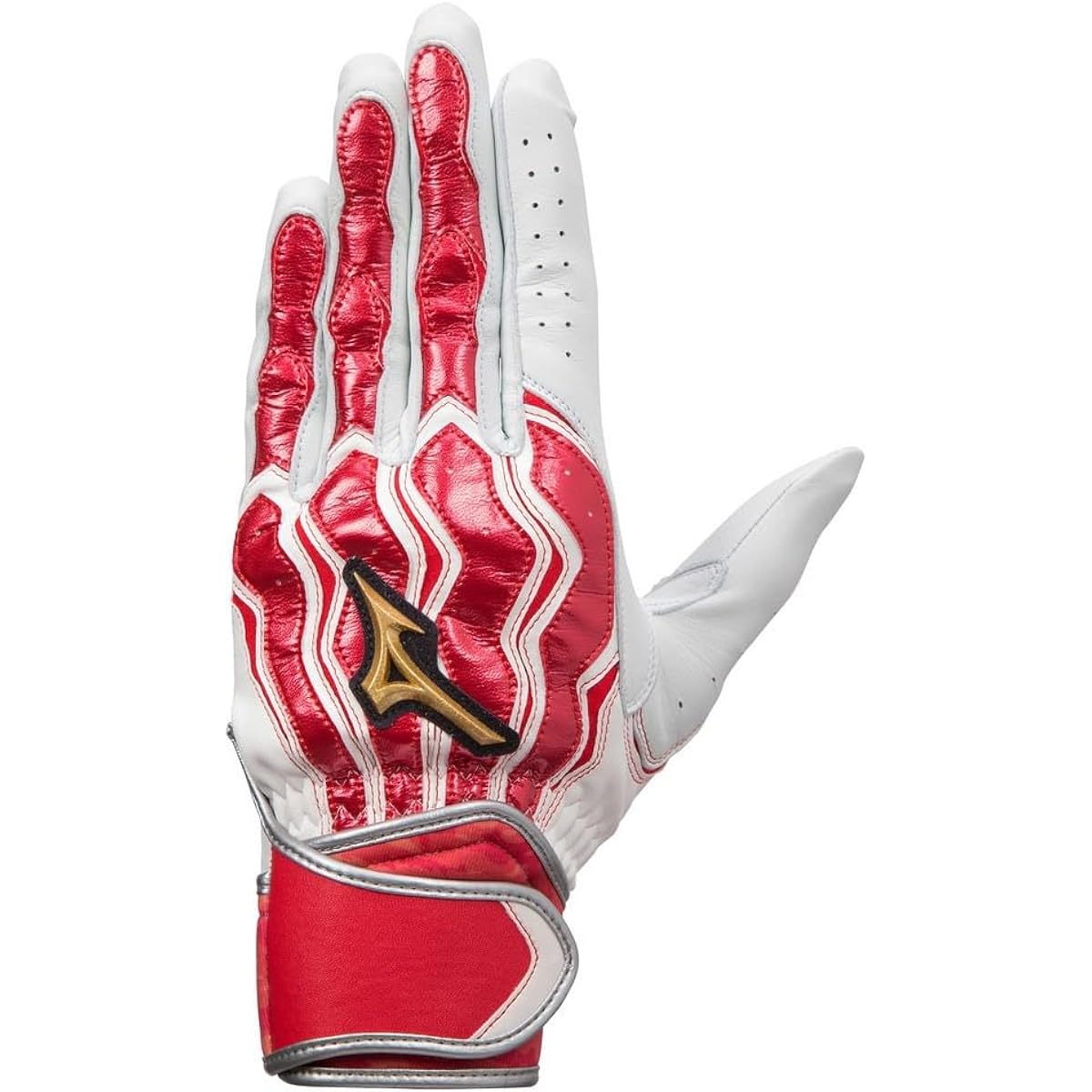 [Mizuno] Men's Baseball Batting Gloves Motion Arc SF Two-Handed White x Red x Silver 1EJEA210 62 26cm