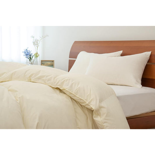 [Futon Kobo Google] Down Comforter Made in Hungary White Duck 90% Down Creamy White Plain Single Size 150cm x 210cm 1.2kg Domestic Production Thick Down Duvet Quilt