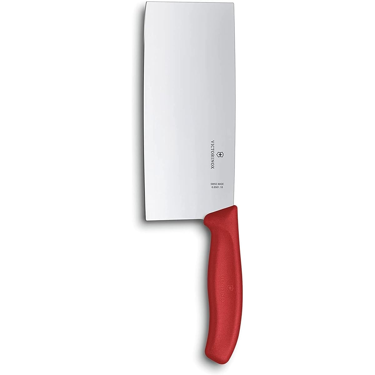 VICTORINOX Chinese knife, stainless steel all-purpose knife, 18cm, red, versatile knife that can be used for all kinds of cooking, dishwasher safe, Swiss classic 6.8561.18G