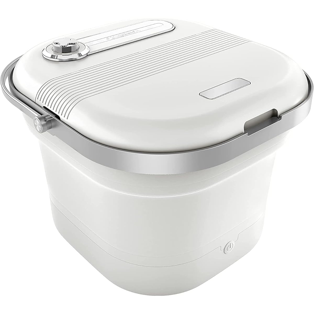 GOQRAQ Foot Bath, Foldable Foot Bath Bucket, Foot Bath Device, Foot Bath, Remote Control, Heating Function (Electric Roller, White)