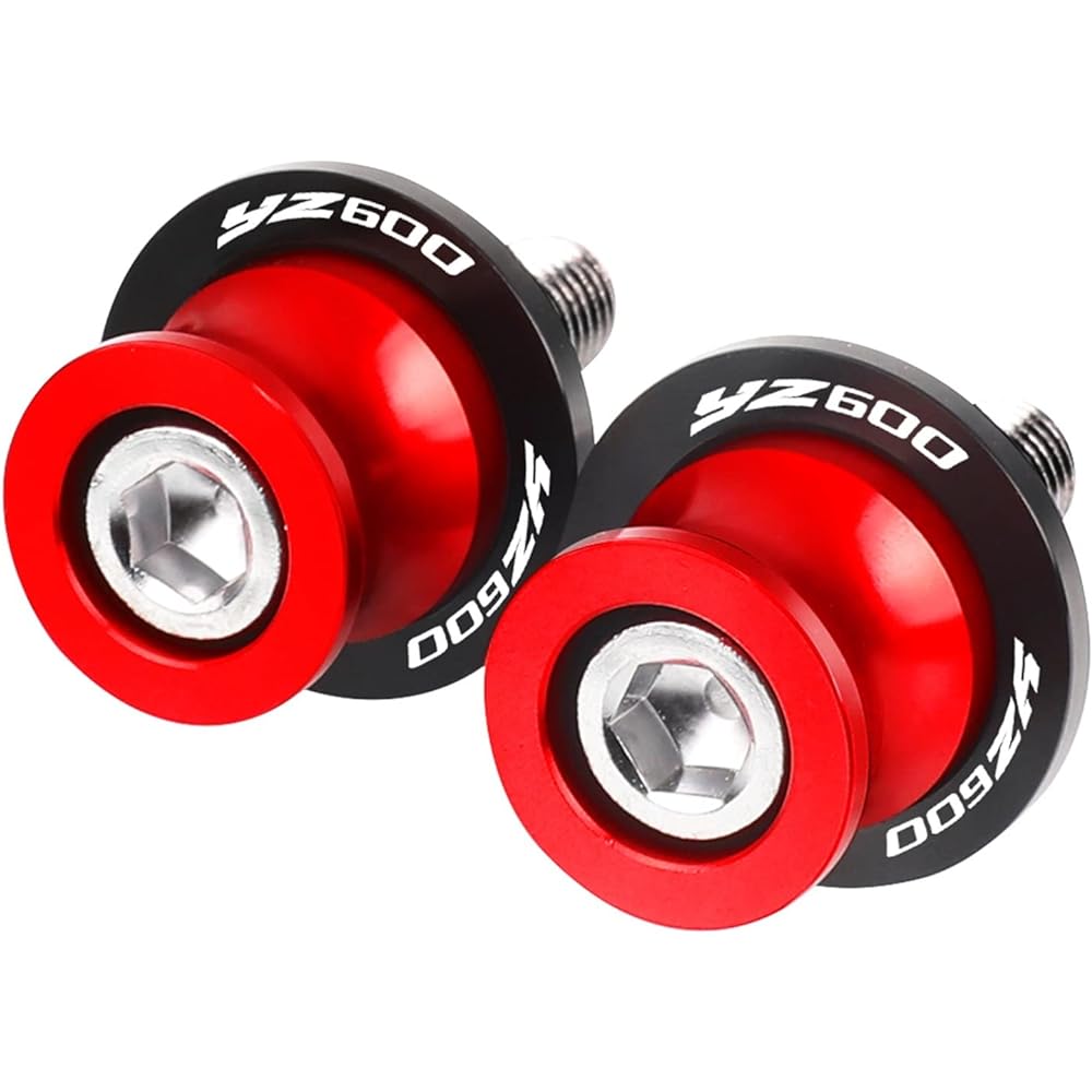 Swing Arm Spool Slider Stand For YA-MA-HA YZ600 YZ 600 1986 1987 1988 6MM Motorcycle 6MM CNC Aluminum Swing Arm Spool Stand Screw Slider Accessories (Color: Red)