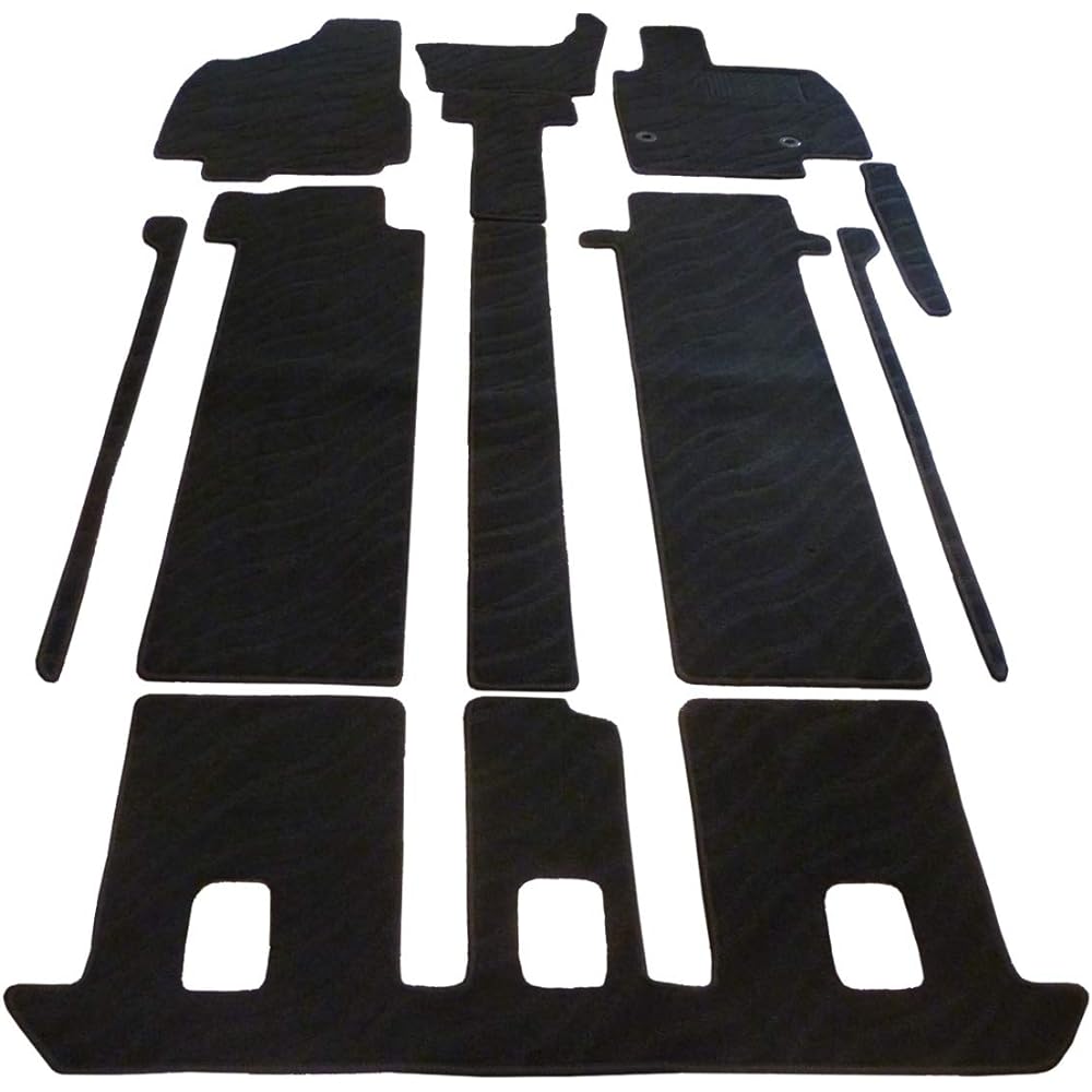 Fenice Car Mat Floor Mat Domestic Production (Toyota Estima 50 Series Late Model) <7 Seaters/Standard Specification> Wave Black Non-slip Shape Resistant Car Mat (Car Parts Specialty Store)