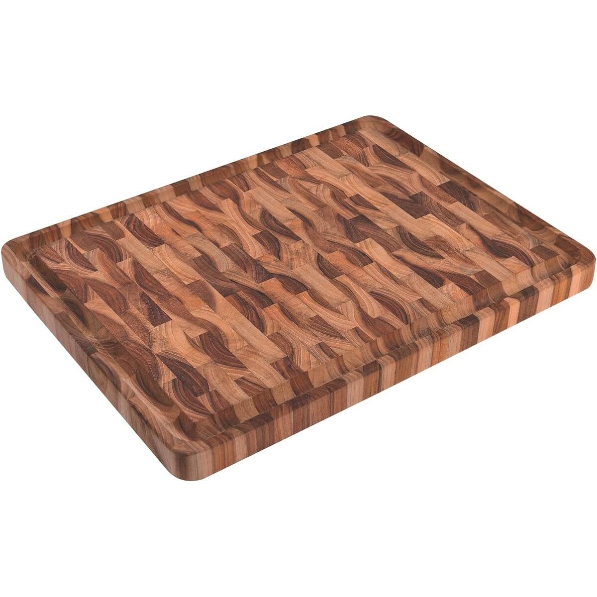 Tramontina Cutting Board Wooden Chopping Board Churrasco End Grain 45cm x 35cm Antibacterial Treated Natural Wood Meat Tray Made in Brazil 13460/351 TRAMONTINA