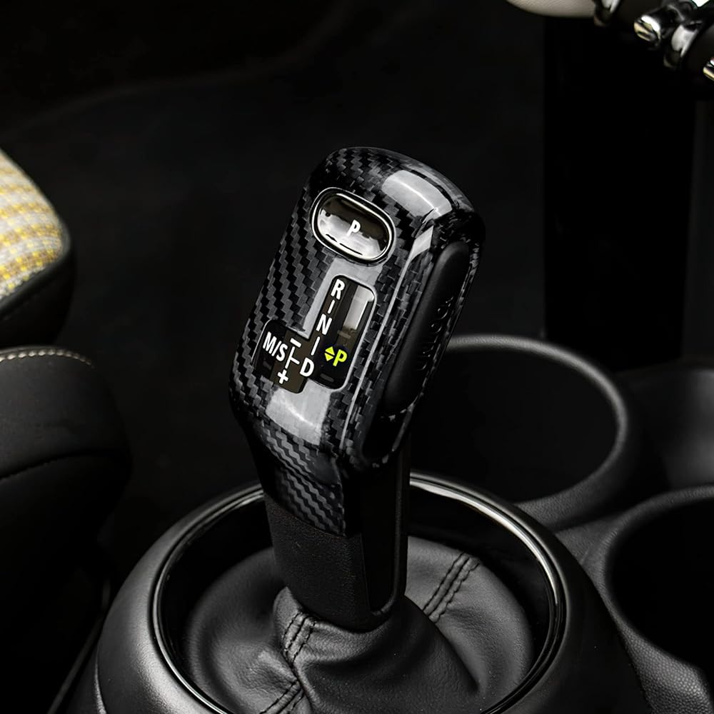 AIRSPEED Accessory Real Hard Carbon Fiber Car Gear Shift Knob Headcover Sticker for Mini F54 F55 F55 F56 F57 F60 Stylish Custom Dress Up Easy Installation Interior Parts MINI Clubman Countryman Interior Panel (Series B, Black)