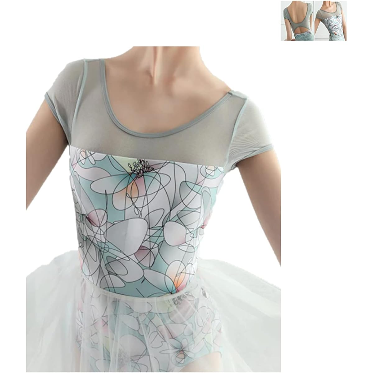 ProDance Mesh Pattern Mint Ballet Leotard Cute PLHA010M